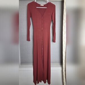 Maitai Burgundy Long Sleeve Maxi Dress